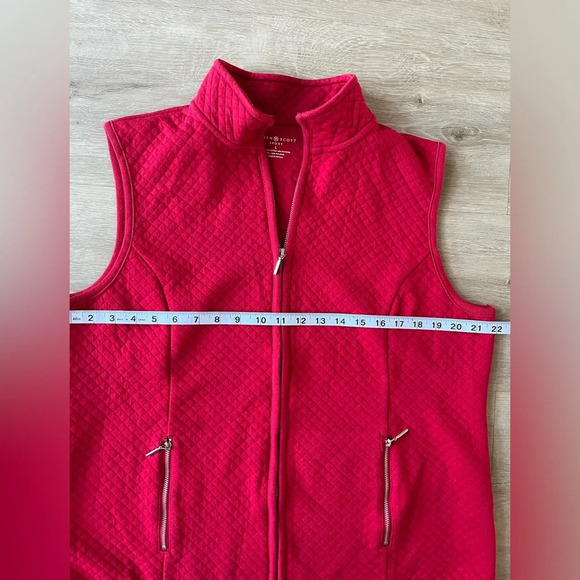 Karen Scott Sport Woman Red vest with zipper SZ L - Picture 5 of 6
